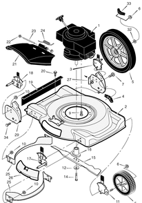 Mower Housing Assembly Diagram and Parts List for 225112X99A 2005 Briggs and Stratton Lawn Mower
